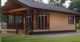 Проект одноэтажного дома из бруса с террасой - Строительство в Саяногорске от Строй-Снг от 134433 руб.